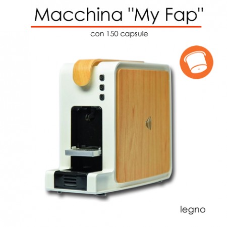 Macchina MyFap LEGNO con 150 capsule