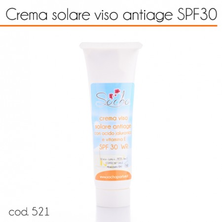 48440 Crema solare viso antirughe con aloe vera bio e acido jaluronico SPF30 (airless)