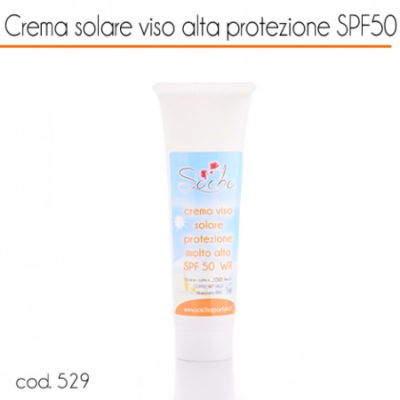 48441 Crema solare viso antirughe con aloe vera bio e acido jaluronico SPF50 (airless)
